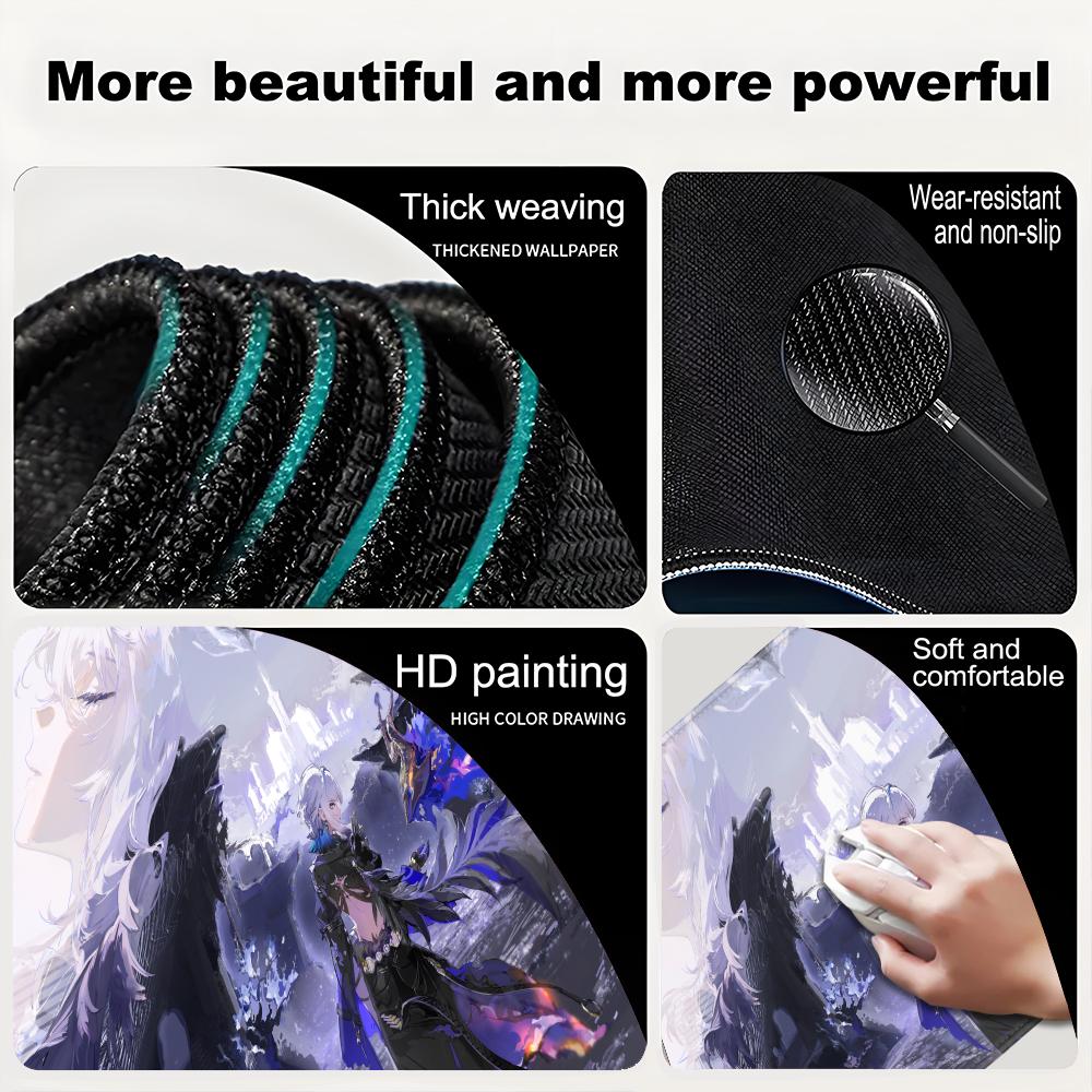 Galbrena cool girl Large Wuthering Waves Mouse Pad XXL Gamer PC Keyboard deskmat NonSlip Rubber Laptop overlock Mousepad