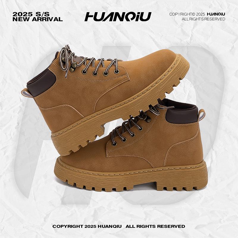 Глобальные ботинки Мартин на толстой подошве мужские ZHQ-HY2160 осенние популярные универсальные ретро мужские туфли уличные повседневные ботинки цвета ревеня