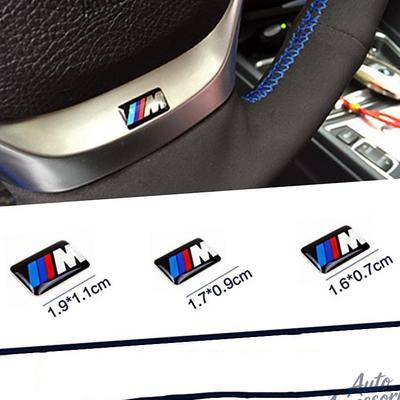 For BMW M M5 4pcs Car Sticker Car Steering Wheel Decoration Center Hub Cap Emblem Badge DIY Sticker Styling Ornament Accessories CUT1 QQ18