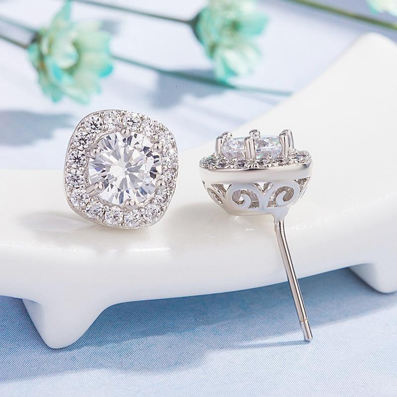 Sace Gems Классические серьги из медного сплава с квадратным цирконом 5А для женщин, подарки на свадьбу