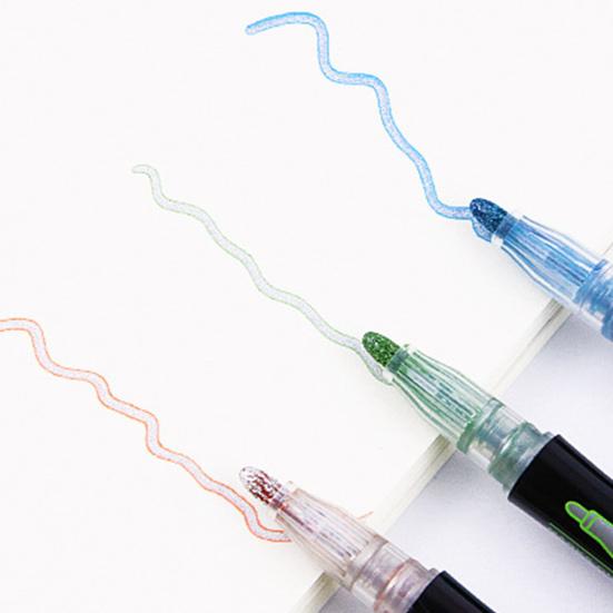 12/24/36 шт., мерцающий контурный маркер, сделай сам, подарочная бирка, поздравительная открытка, художественные проекты, детский рисунок, живопись, каракули, металлическая двойная линия, блестящая жидкость