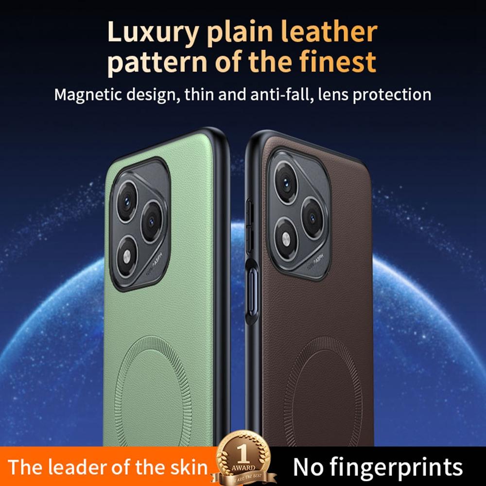 Для Honor 400 Lite 5G Чехол Совместимый с MagSafe Кожаное покрытие ТПУ+ПК Чехол для телефона