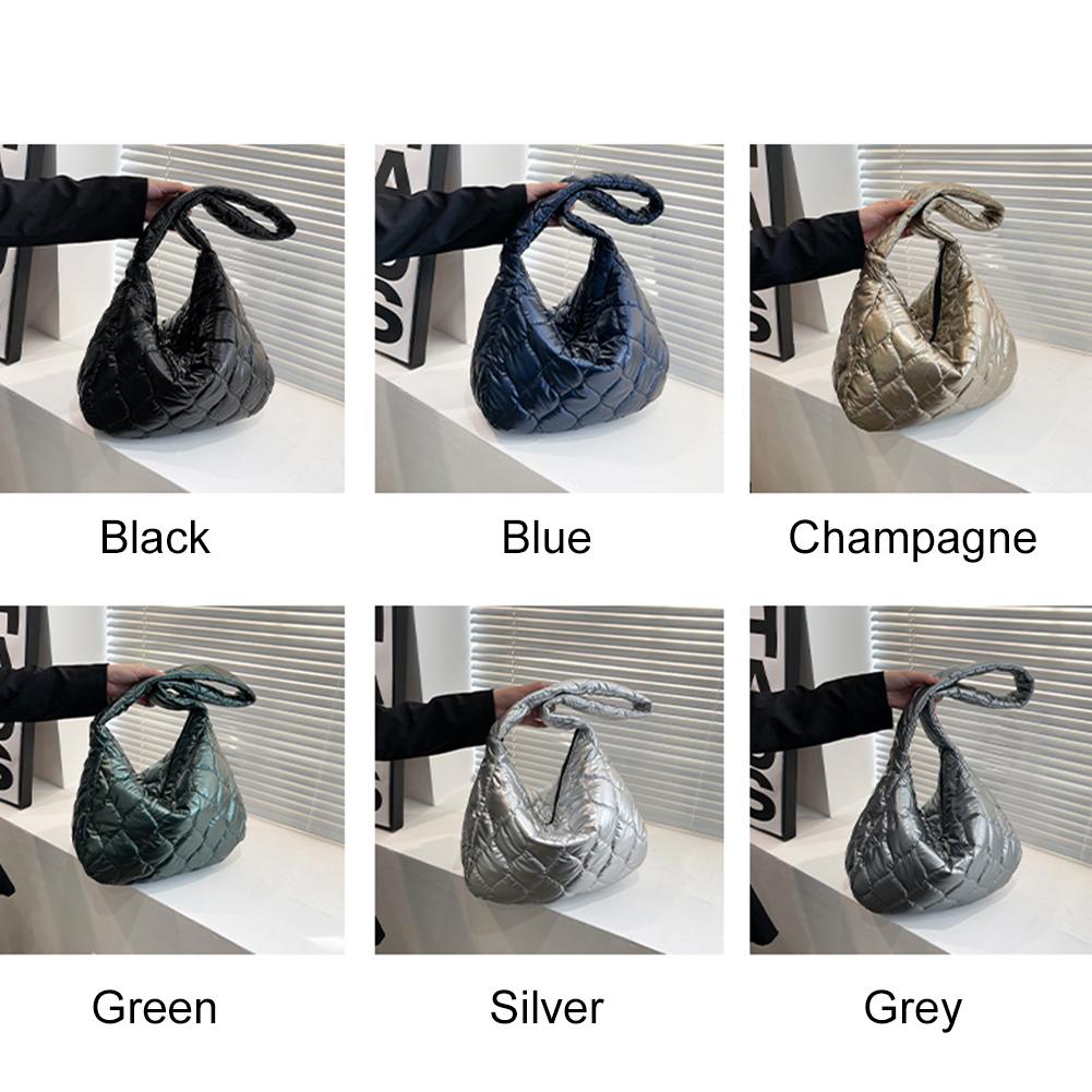 Fashion Quilted Cotton Padded Nylon Messenger Bag Women Large Capacity Shoulder Bag Solid Color Zipper Designer Top-handle Bags CLE