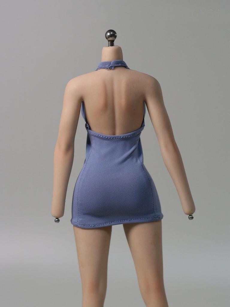 HAMRETHYPPZ Scale Scale Figure Female Sexy Mini Backless Not 1/6 Costume, 1/6 Clothes, Neck-Hanging One-Piece Skirt, Skirt, Sleeveless, (Body, Head,