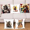 1 шт. Наволочка для подушки с японской татуировкой, Самурай, Кот, Квадратная, для спальни, дивана, для отдыха, Удобная подушка, Автомобиль, Гостиная, Домашнее украшение