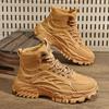 Мода 2024 года, новые осенне-зимние высокие мужские ботинки на толстой подошве, повседневные ковбойские сапоги для работы на открытом воздухе, модная мужская обувь на платформе в стиле ретро
