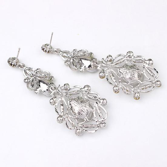 1 пара женских сережек, висячие серьги со стразами, легкие полые серьги, длинные висячие серьги