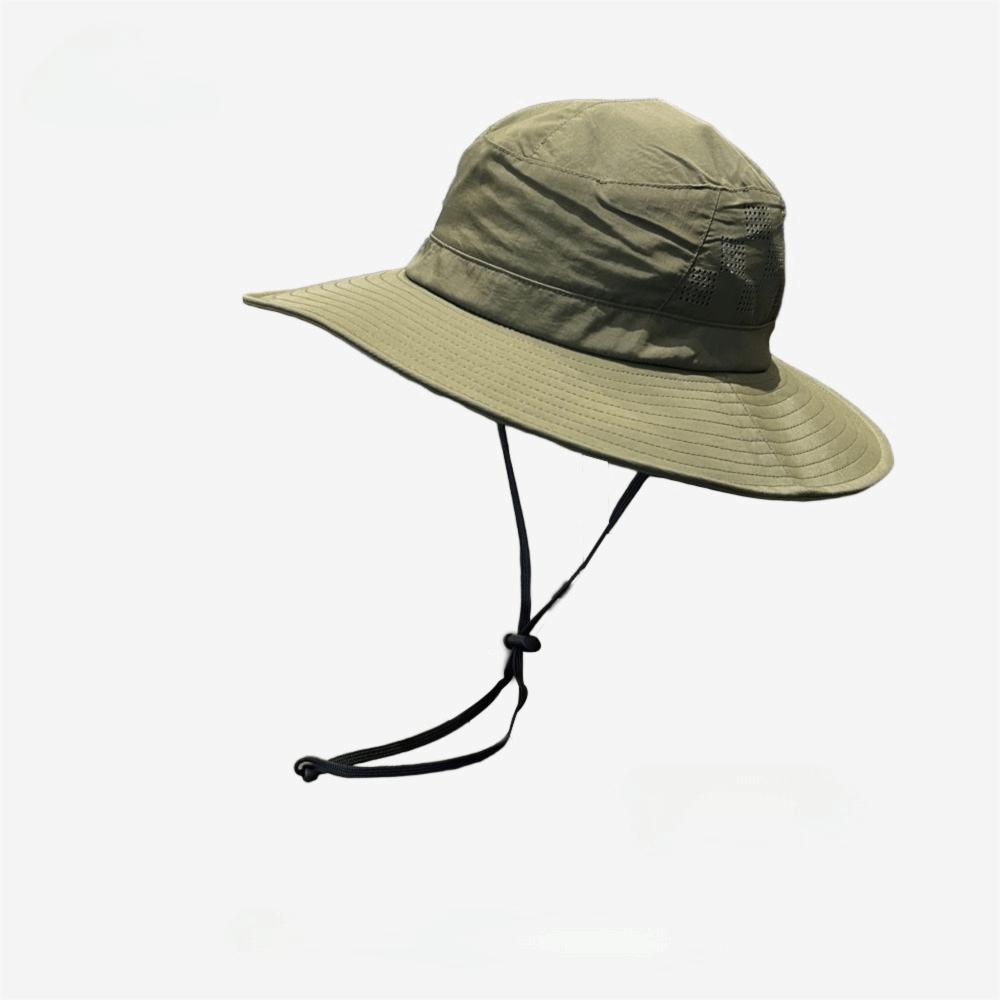 Breathable Fisherman Hat Solid Color Sun Protection Hat Windproof Hiking Cap Outdoor Hiking