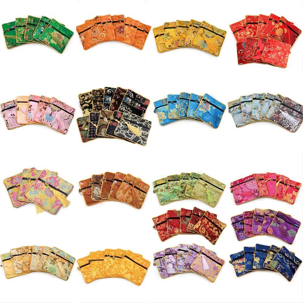 Tassel Flower Jewelry Packing Bag Copper Cash Pendant Chinese Style Money Bag Outdoor