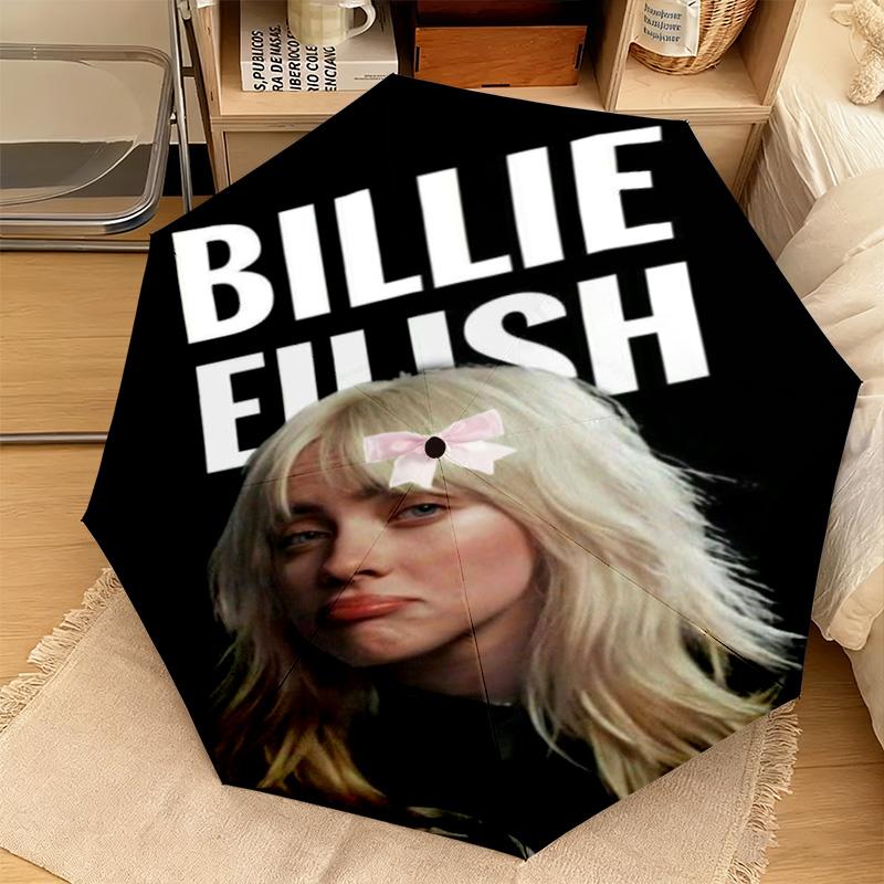 1 шт. Модный Эволюционный Автоматический Зонт Billie Eilish - Подходит для Путешествий, Улицы, Портативный Зонт, Подарок на День Рождения, Ежедневные Необходимости