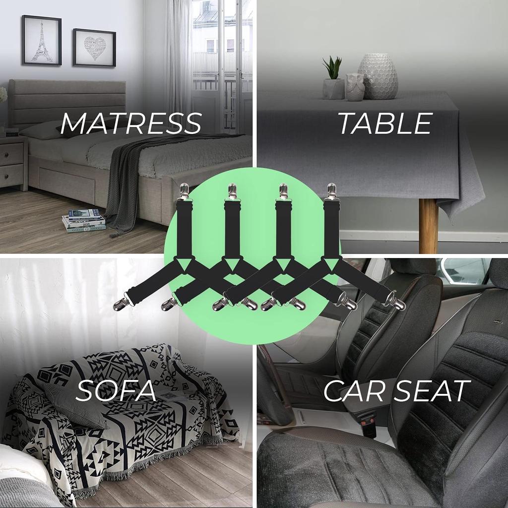 Держатель простыни Угловые ремни Зажимы для наматрасника для удержания простыней на месте, регулируемые ленты для постельного белья