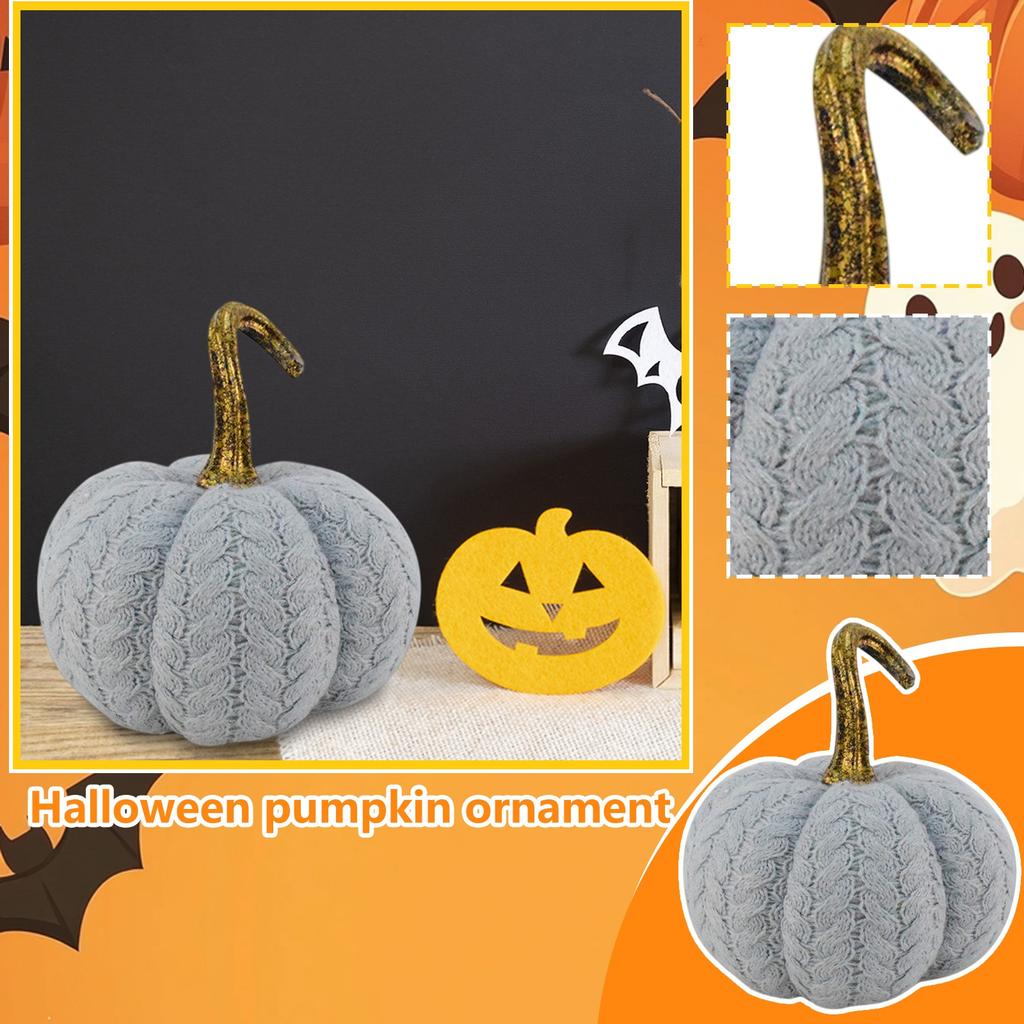 Halloween Greys Pumpkin Autumns Decoration Knitted Pumpkin Ornament