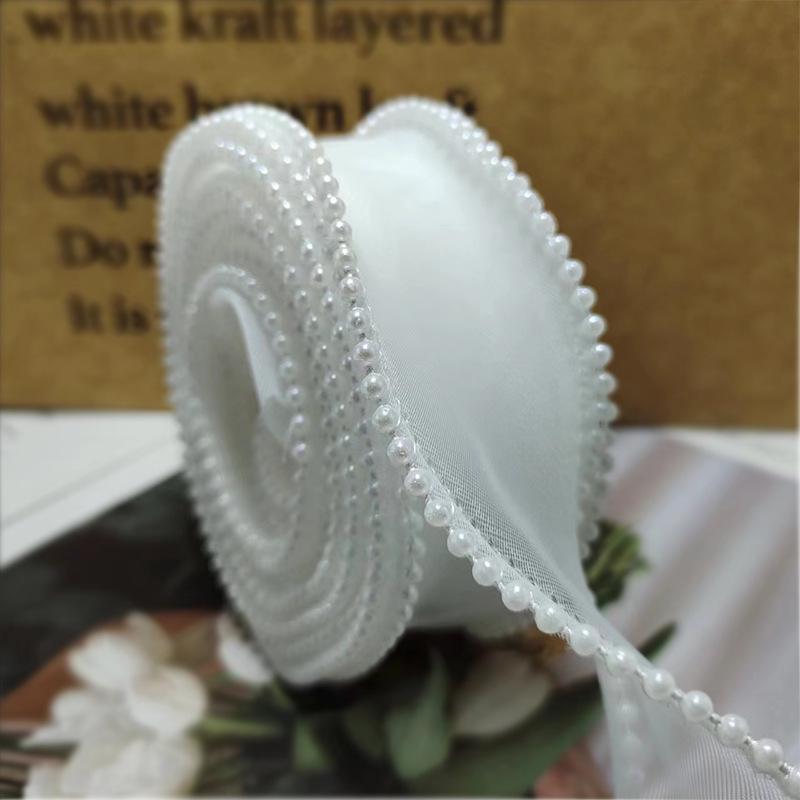 4 см пряжа с красным жемчугом «рыбий хвост» для цветочных букетов и лент для самостоятельного творчества