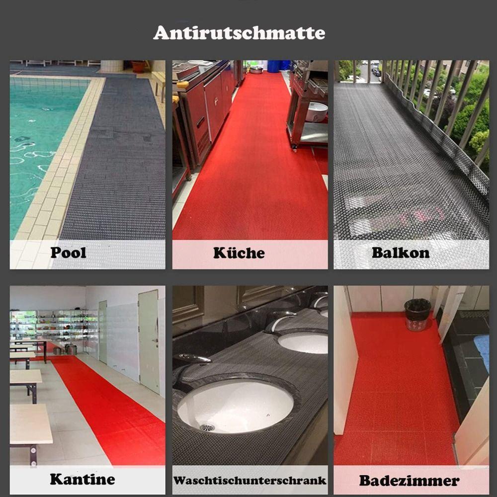 Hollowed Out Floor Mats PVC Drainage Rubber Rug Waterproof Mats Bathroom Kitchen Swimming Pool