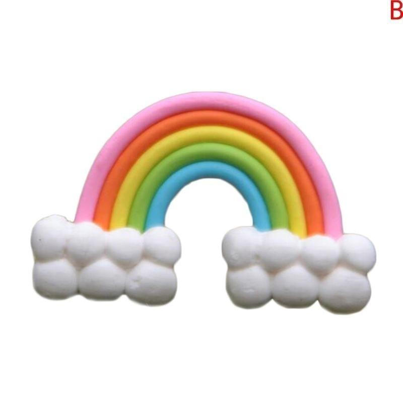 4pcs/set Star Rainbow Cloud Mini Colorful Fairy Garden Terrarium Figurine Decor Set