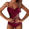 Solid Color  One Piece Swimsuits  Woman Sexy Mesh Bikini Swimwear Backless Brazilian Beach Outfit