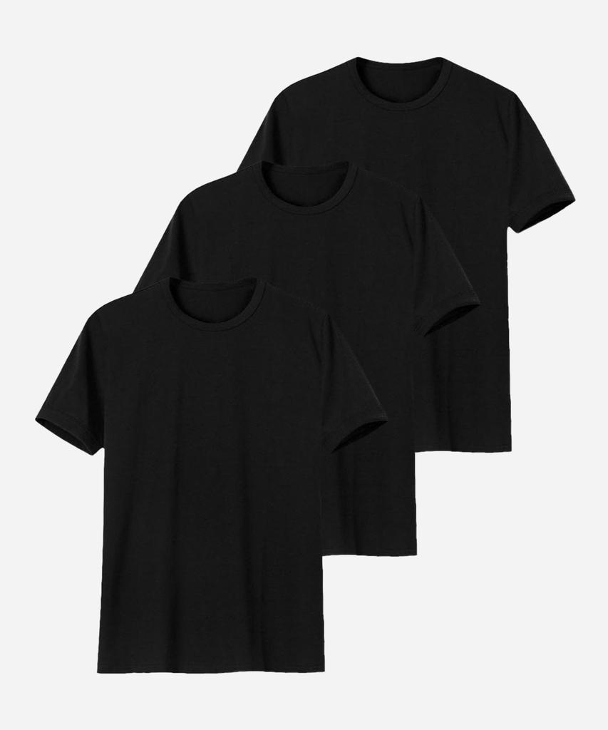 Muji [3 шт.] Домашняя базовая однотонная футболка унисекс с коротким рукавом, плотный хлопок, 20 нитей (Тип А)