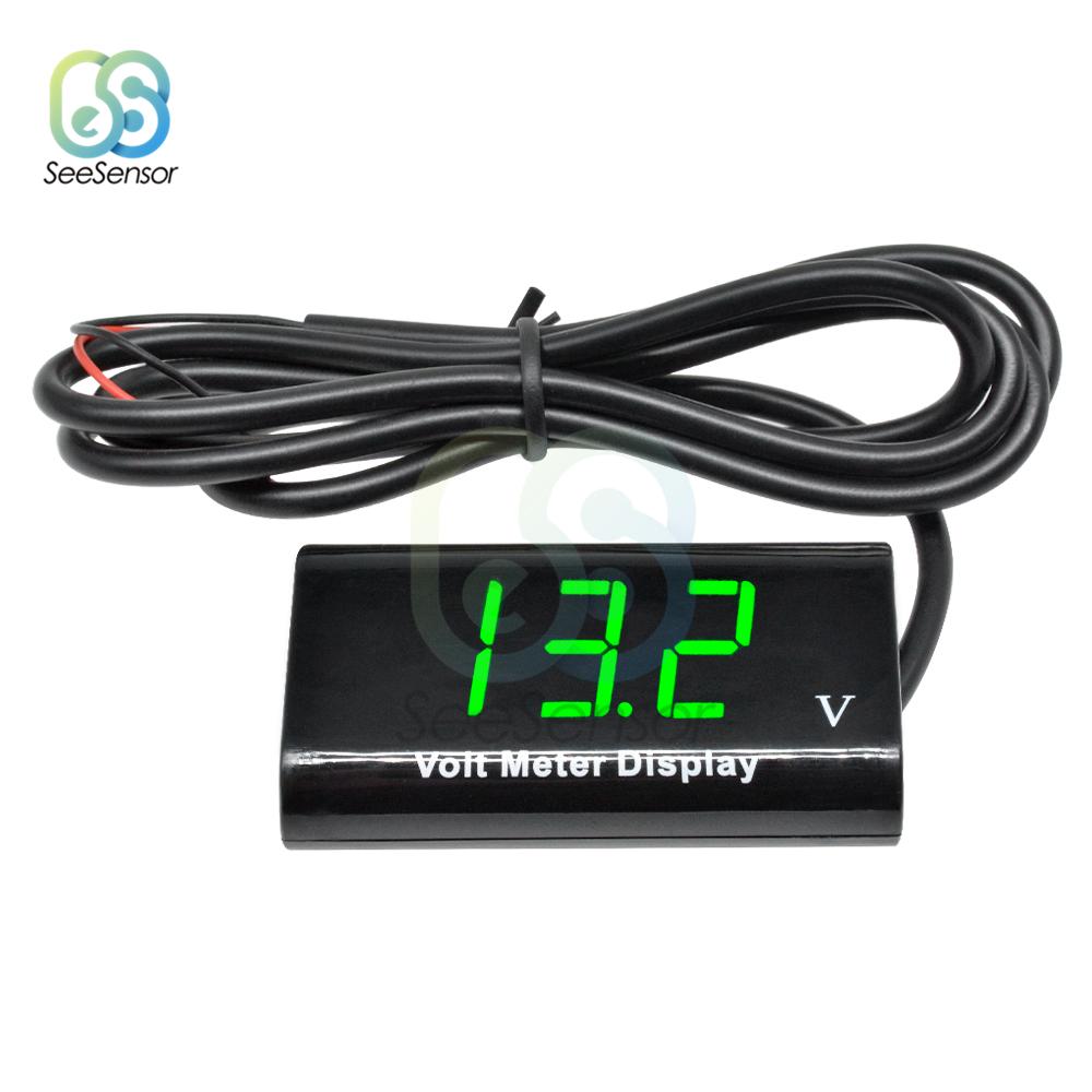DC 3-18V IPX6 Waterproof LED Digital Voltmeter Voltage Volt Gauge Voltage Indicator Monitor Detector Car Motorcycle Panel Meter