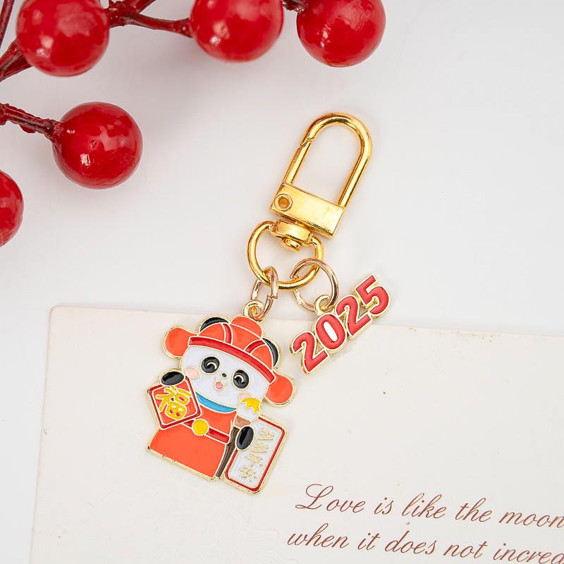 Брелок с подвеской в ​​виде панды: Новогоднее украшение в виде красной панды, милая кукла для студенческих сумок, подарок на год змеи