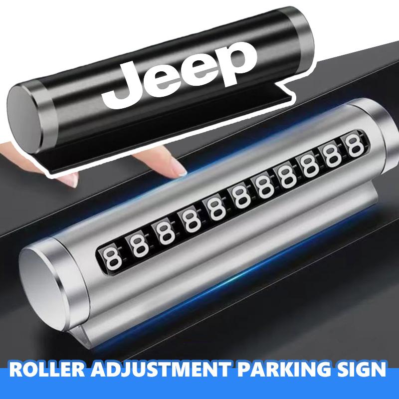 Car Phone Number Plate Temporary Parking Stickers Rotate Park Stop For Jeep Cherokee Wrangler JK Gladiator Compass Renegade AMU1
