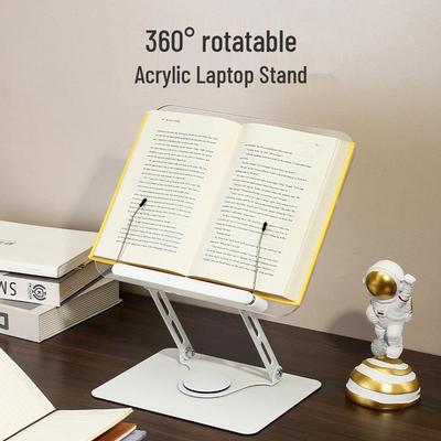 Акриловая 360° вращающаяся подставка для планшета и для чтения книг, складной прозрачный держатель