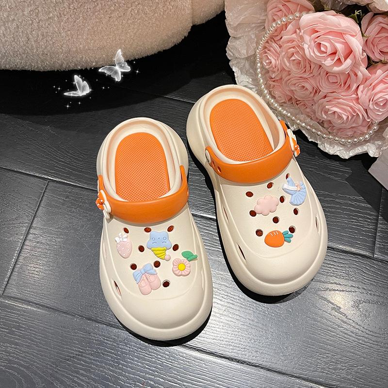 2024 Лето Новые Туфли На Высоком Каблуке Muffin Bottom Tide Outside Wear Тапочки Baotou Пляжные Туфли На Платформе Тапочки Женские Нескользящие Тапочки