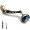 HEIGHTEN 65-70mm Adjustable Reel Handle with 38mm Knob for Shimano and Daiwa Aurora Series Spinning Reels (Black & Gold) (1149)