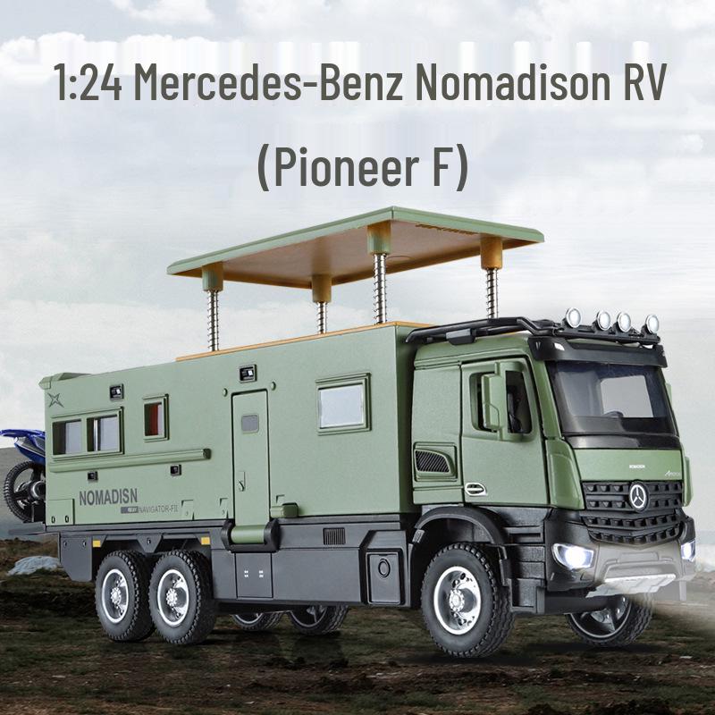 1:24 Модель автомобиля из сплава Nomad RV со звуком и светом, Игрушка с инерционным механизмом для детей