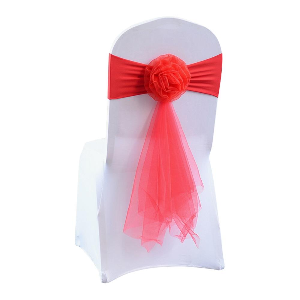 Stretch Chair Bow Tie Ready Made Spandex Stretch Cover Elegant Chair Sashes Banquet Setting