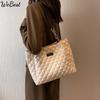 Women's Large Capacity Shoulder Bag Quilted Tote Bag Fashion All-match Commuter Bag