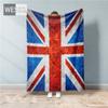 Одеяло для кровати с флагом Великобритании, одноместное двойное одеяло в стиле ретро, ​​модное фланелевое декоративное одеяло для дивана, многоцелевое дорожное одеяло
