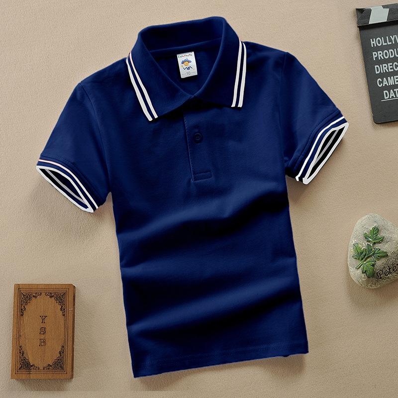 Сплошная рубашка поло для детей 1–13–15 лет, белая, красная, черная, с короткими рукавами, летняя школьная форма для школьников, футболка из чистого хлопка для детей старшего возраста