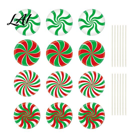 Festive Outdoor Path Lighting Accents 12Pcs Christmas Candy Yard Stakes Hollow Board Garden Decor with Metal Spikes Signs Red White Green