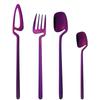 Purple Silverware Dinnerware Set 304 Stainless Steel Matte Tableware Cutlery Set Knives Forks Coffee Spoons Party Home Kitchen Utensils