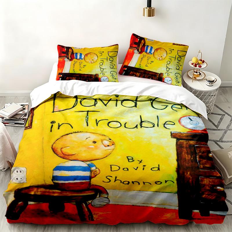 David cannot 3pc set Perfect for bedroom use Comfortable bedding set includes a duvet cover and two pillowcases Ideal birthday or Christmas gift