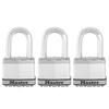 Set of 3 Key Padlocks MASTER LOCK M5EURTRILF - Very High Security - Laminated Steel - Shackle M