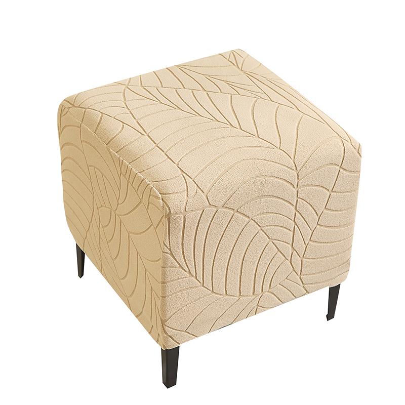Чехол для табурета Square Ottoman, жаккардовый эластичный чехол для подставки для ног, все включено, эластичные чехлы для подставки для ног, однотонные чехлы для спальни