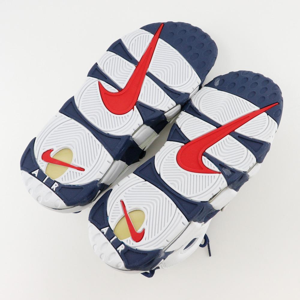 Nike Кроссовки Air More Uptempo Olympics 414962-104 AIR MORE UPTEMPO OLYMPIC Белая / темно-синяя кожа мужские Б/у