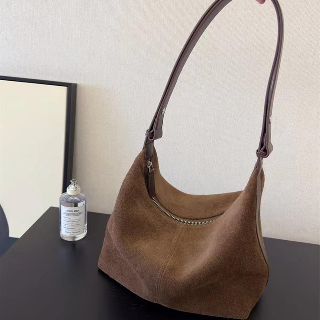 Замшевая ретро-сумка женская большая вместимость осень и зима универсальная сумка через плечо сумка-мессенджер сумка-тоут Tide