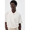 H M Linen Blend caMp sHirt Regular Fit creaM