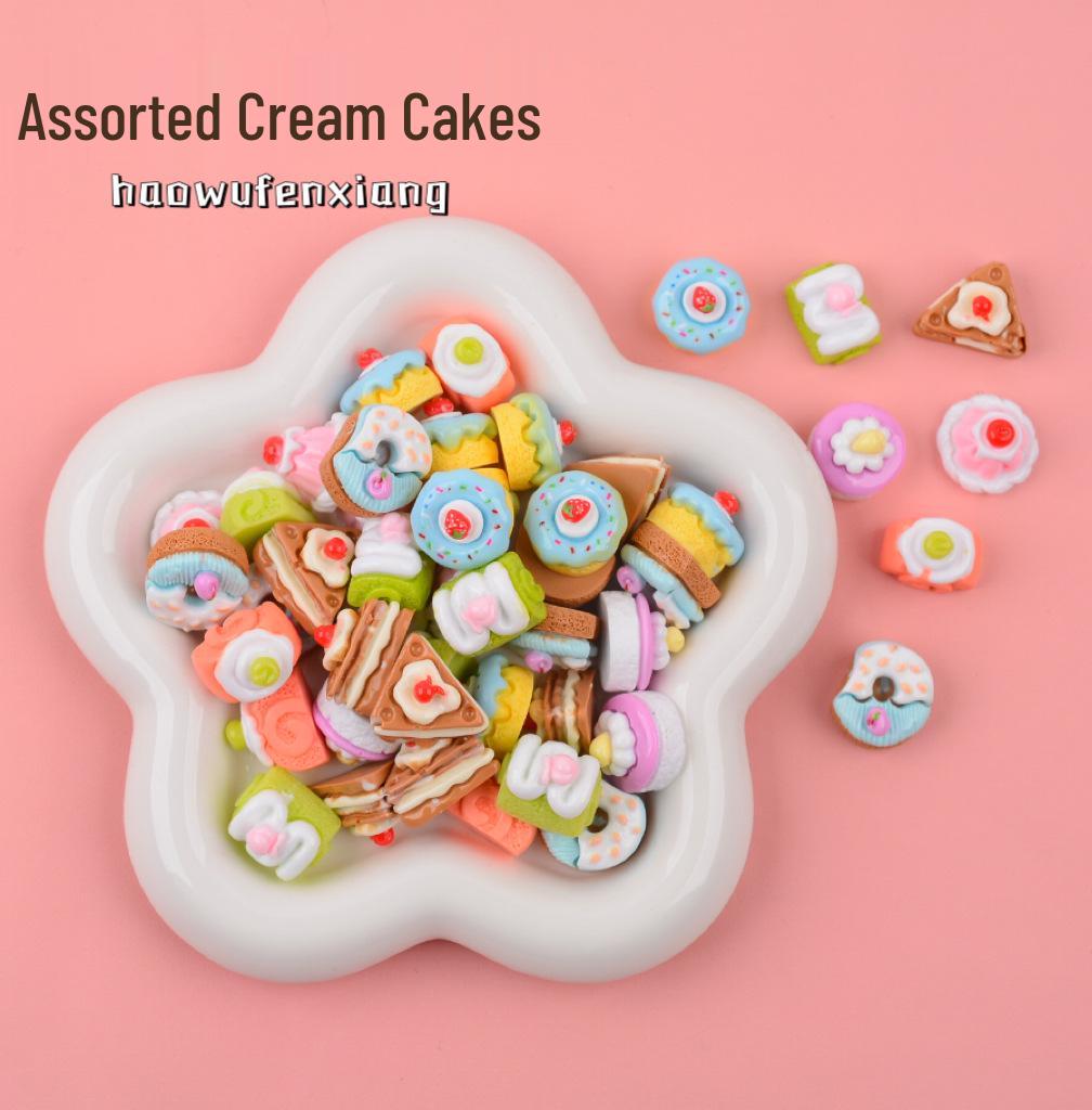 Мини Медведь Хлеб Смола Аксессуары: Заколка для волос, Магнит, Клей-крем, DIY Имитация еды, Игрушка