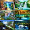 Алмазная вышивка водопад картина горный хрусталь 5D алмазная живопись пейзажная мозаика летнее рукоделие подарок ручной работы