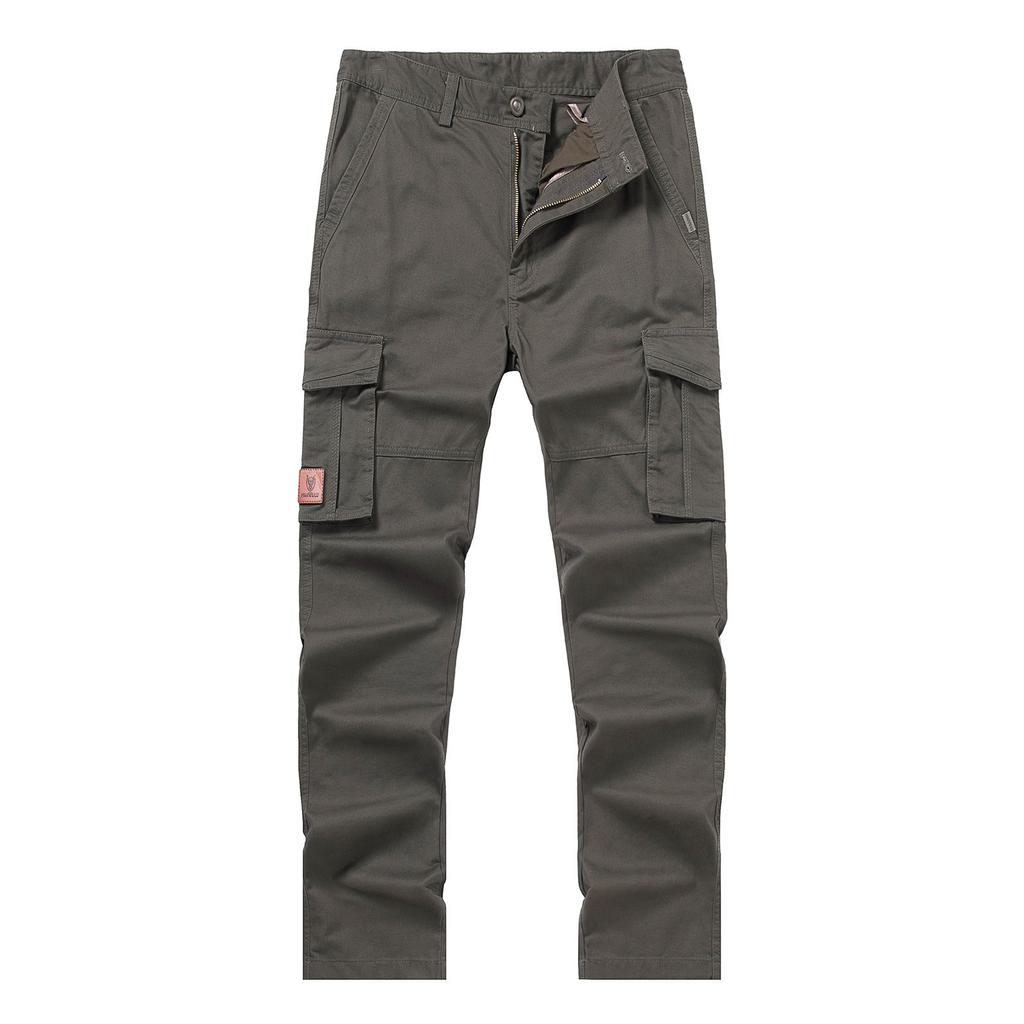 Men's Cross-border Plus Size Work Pants With Multiple Pockets, Casual Pants, Cotton Pants