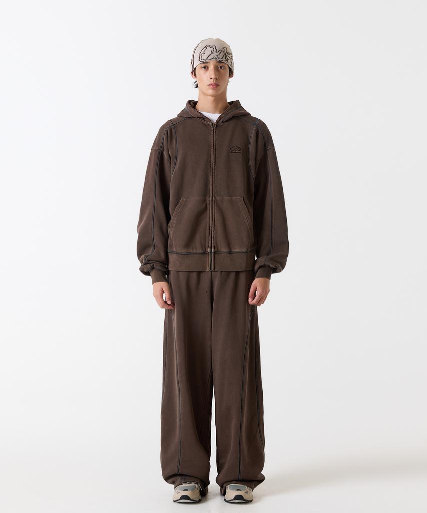 ODDSTUDIO Pigment Cover Stitch Pants - Brown