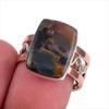 Natural Pietersite Gemstone Two Tone 925 Sterling Silver Jewelry Ring S.7.5 T7D66