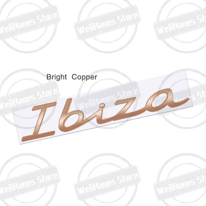 gycsn9 Metal For Ibiza Rear Badge Emblem Chrome Letter Logo Glossy Black Silver Red Accessories Sticker