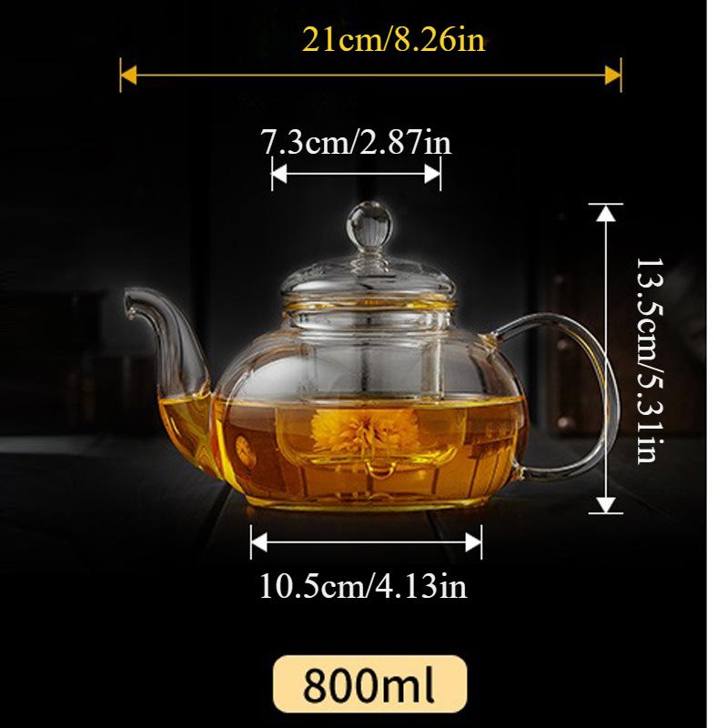 400ml/1000ml Heat-resistant Glass Tea Pot Flower Kettle Kung Fu Teawear Set Tea Strainer Infuser Puer Oolong Barley Pot Teaware