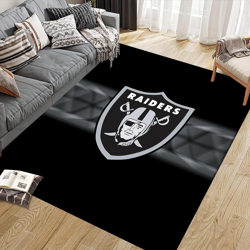 Las Vegas Raiders2 Flannel Pattern Square Carpet,Area Rug,Carpet Rug for Living Room Bedroom Sofa Playroom Decor,Non-slip Floor Mat