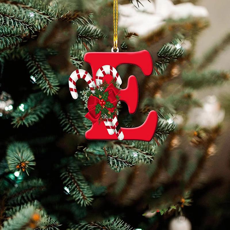 1 шт. Новый, креативный, подвесной, новогодняя елка, алфавит, акрил, плоский, украшение для домашней вечеринки, украшение в подарок