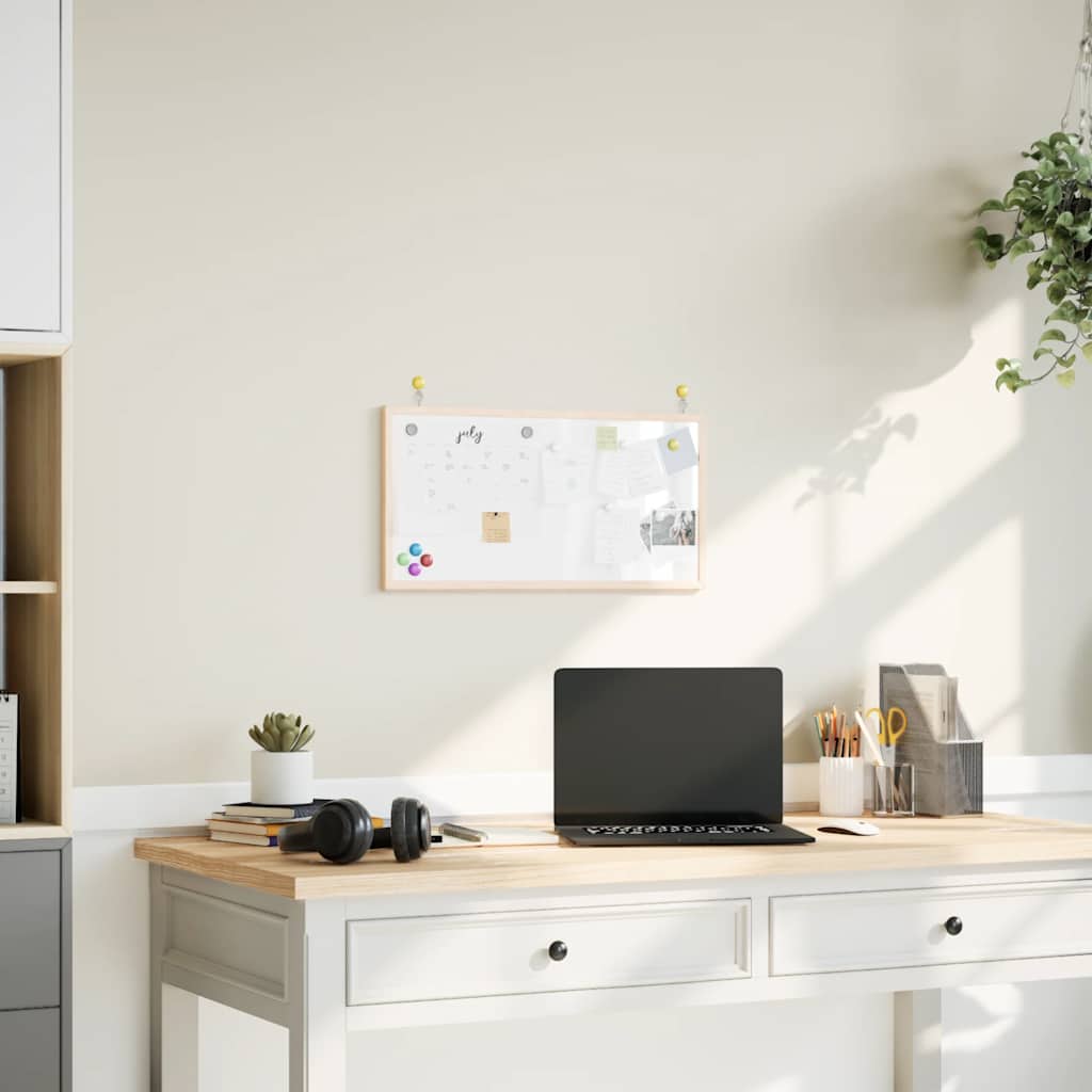 Magnetic Whiteboard with Solid Pine Wood Frame 60 x 30 cm